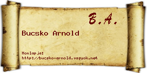 Bucsko Arnold névjegykártya