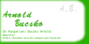 arnold bucsko business card